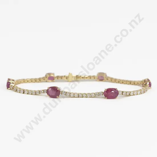 14ct 66stone Ruby and Diamond Bracelet