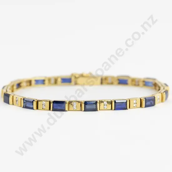 18ct 45stone Sapphire and Diamond Bracelet