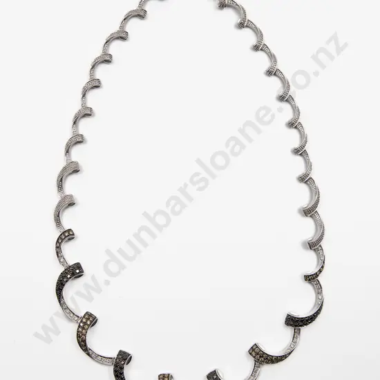 18ct 174stone White Gold Fancy Diamond Necklace