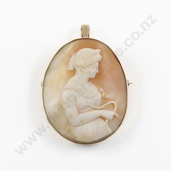 Victorian 9ct Framed Cameo Brooch/Pendant