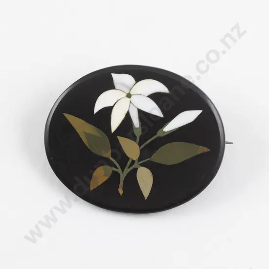 Victorian Florentine Mosaic Brooch