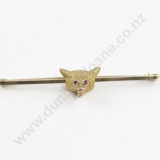Edwardian 9ct Hunting Pin Brooch