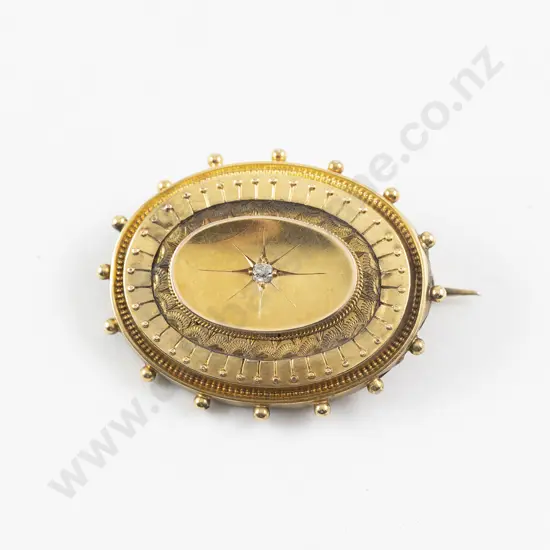 Victorian 15ct Target Brooch