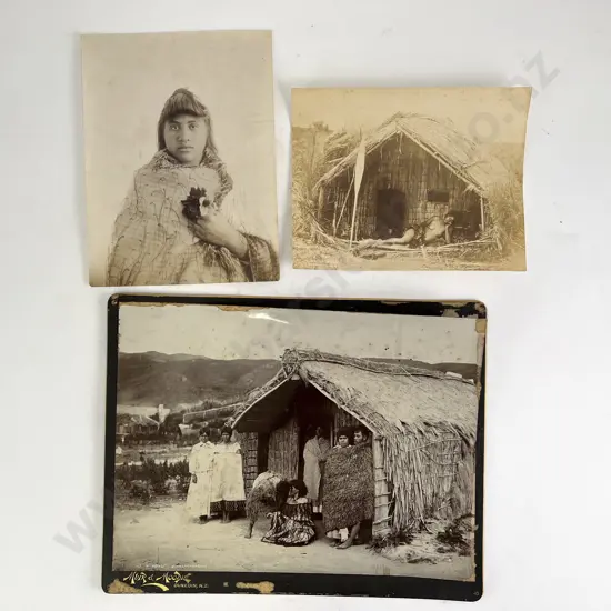 Josiah Martin Maori Portrait Period Photographic Print and two other Studies