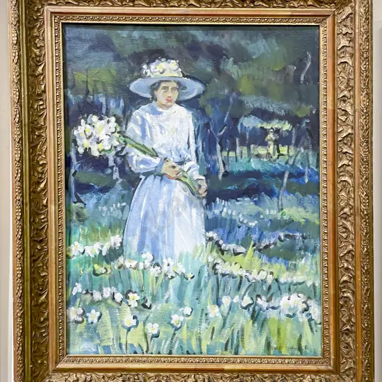 William Main (1934 - 2023) - Figure With Daffodils