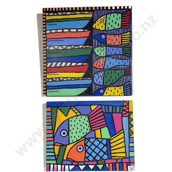 Two Caribbean Themed Fish Artworks