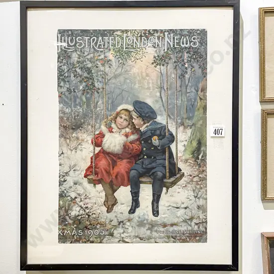 Framed Cover Illustrated London News Xmas 1905