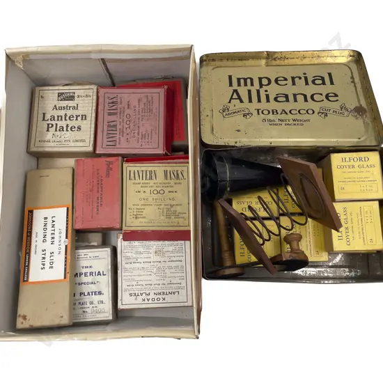 Quantity Lantern Slide Masks Plates and Cover Slides etc