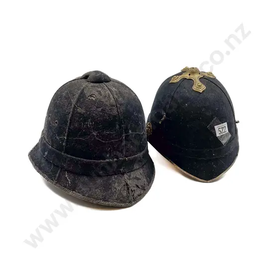 Two Vintage Police Helmets