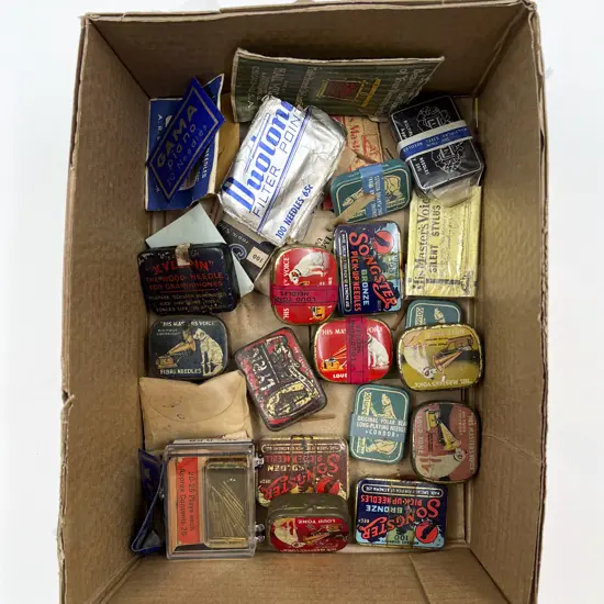 Collection of Gramophone Needles in Tins