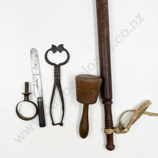 Vintage Truncheon with Plumbers Tool Ring Handle and Knife