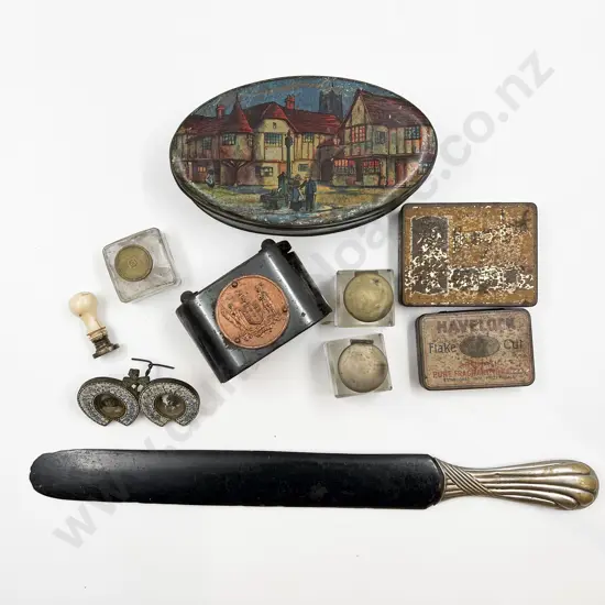 Paper Fold with Inkwells Money Box and Marine Ivory Seal etc