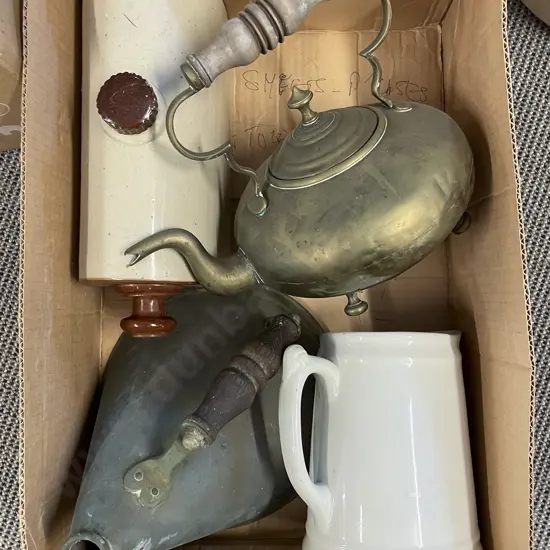 Stoneware Hot Water Bottle with Two Kettles and Large Kitchen Jug