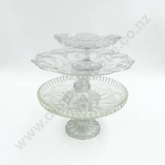 Three Victorian Pressed Glass Comports