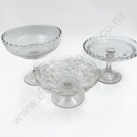 Three Victorian Pressed Glass Comports