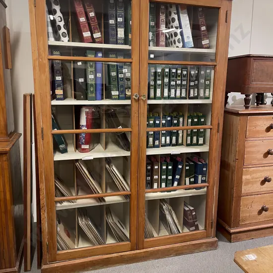 NZ Late Colonial Two Door Glazed Cabinet