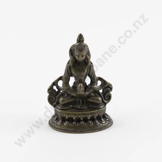A Small Bronze 19th Century Tibetan Amitabha Figure