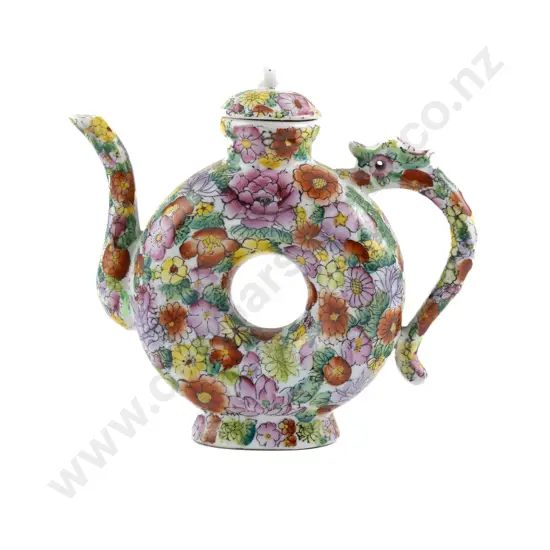 Early Century Famille Rose Circular Wine Ewer