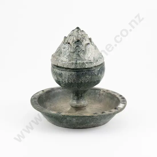 Han Dynasty Lidded Iridescent Green Glaze Censer