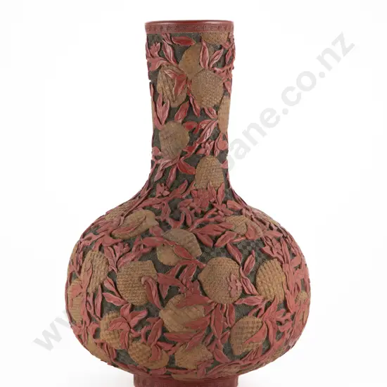 A Large and Impressive Chinese Multicolored  Lacquer Vase