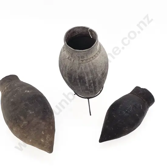 Three Papua New Guinea Sepik River Cooking Pots