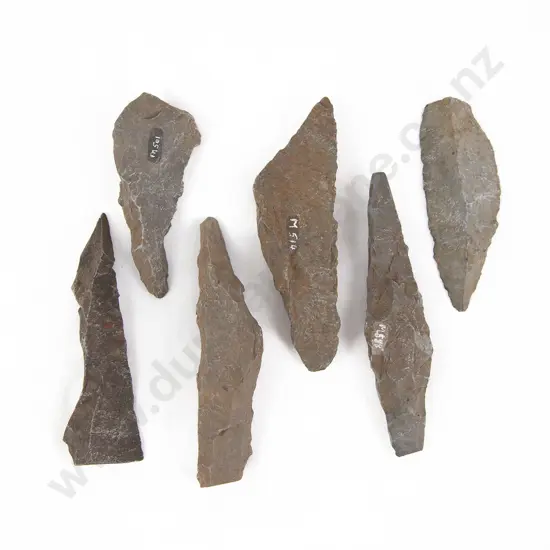 Six Various Stone Tools From The Pitcairn Islands