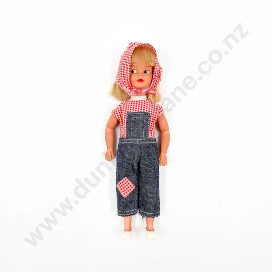 Mid 1960's Pedigree Sindy's Little Sister Patch wearing Dungarees