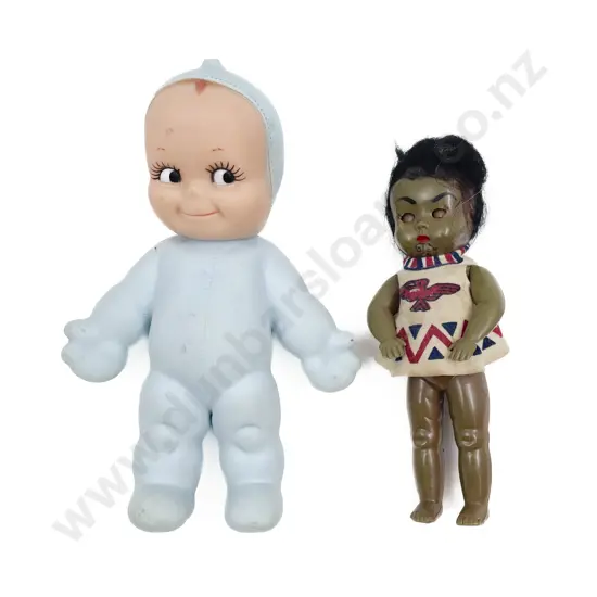 Modern Cameo 63 All Vinyl Kewpie Doll and All Hard Plastic Maori Doll