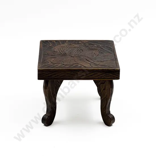 C1920 Japanese Carved Beech Whatnot Display Table