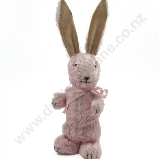 Vintage Chad Valley Pink Mohair Plush Bunny