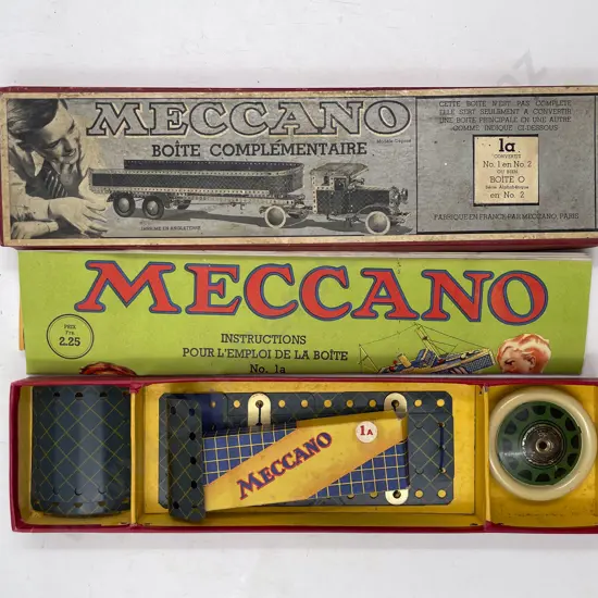 Vintage French Meccano Boxed 1A Convertit with instruction booklet