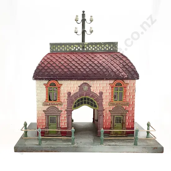 Early C20th Gebrüder Bing Embossed Tinplate Railway Station