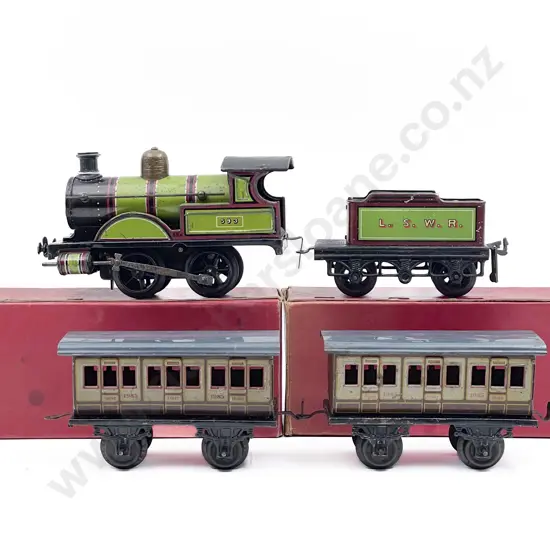 Bing O Gauge Clockwork Locomotive and Tender