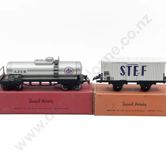Hornby O Gauge French Boxed Wagon Reservoir Azur and Wagon Frigorifique STEF