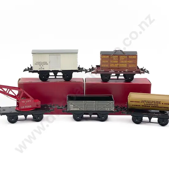 Five Hornby O Gauge Rolling Stock