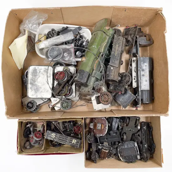 Box of Misc. Hornby O Gauge parts suitable for repairs