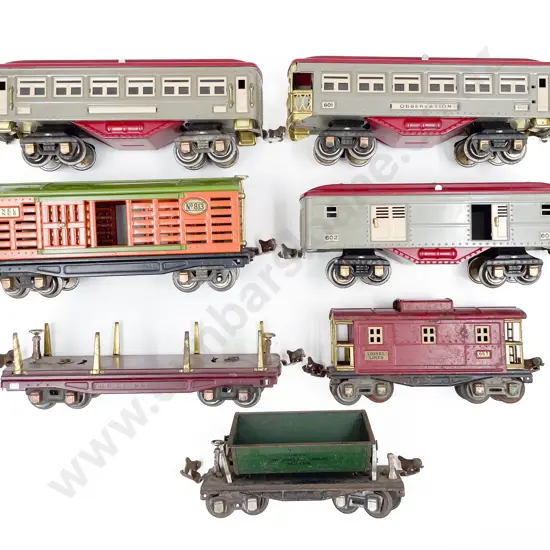 Lionel O Gauge Boxed and Unboxed Tinplate Rolling Wagons