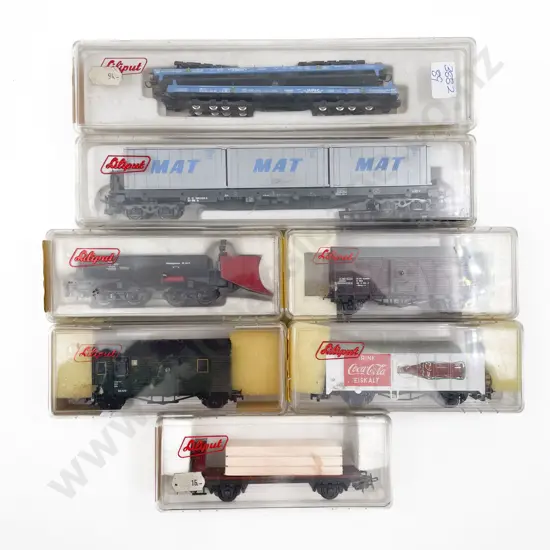 Boxed Liliput HO Gauge Seven Rolling Stock Wagons