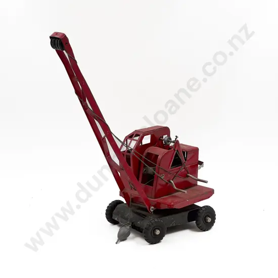 Triang Red Tinplate Mobile Crane