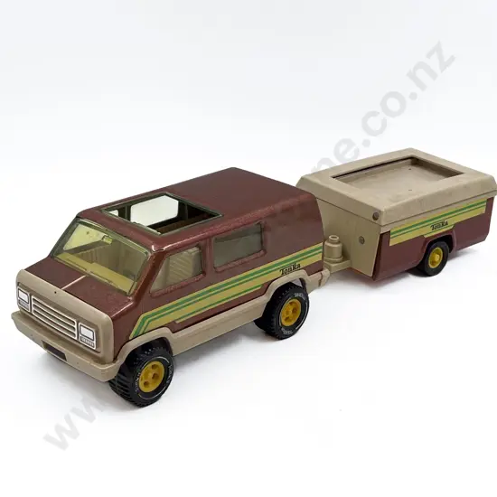 Tonka Tinplate and Hard Plastic Camper Van with Folding Trailer