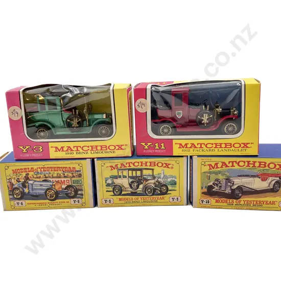 Three Pictorial Background Boxed Matchbox Models of Yesteryear Models