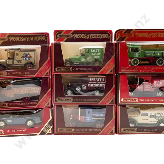 Nine Matchbox Models of Yesteryear Limited Editions