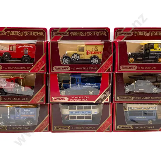 Nine Matchbox Models of Yesteryear Limited Editions