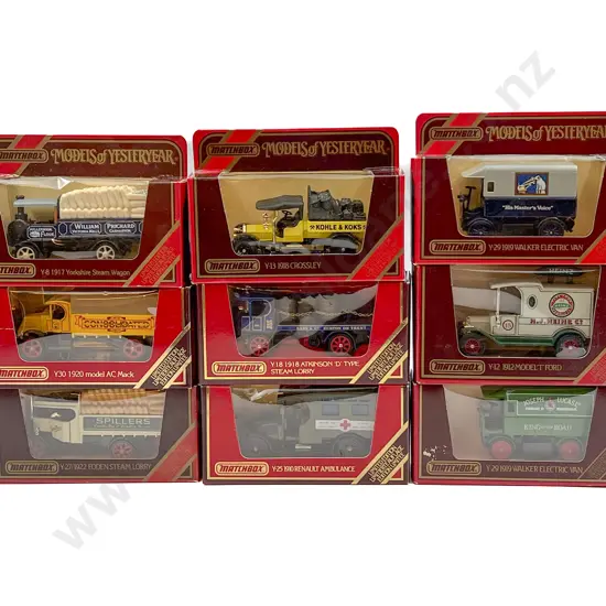 Nine Matchbox Models of Yesteryear Limited Editions