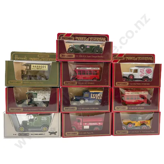Ten Red Boxed Matchbox Models of Yesteryear