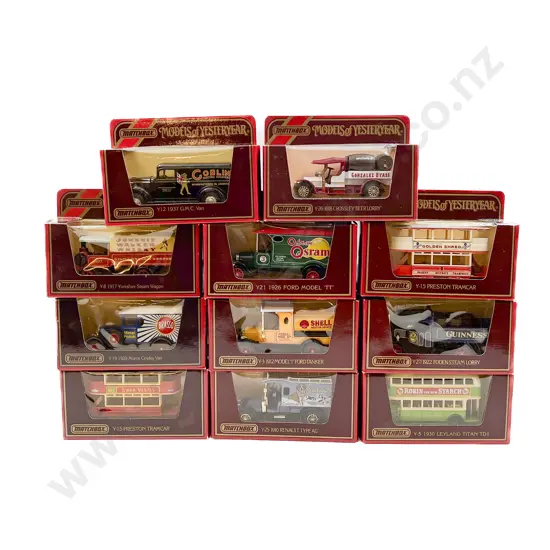 Eleven Red Boxed Matchbox Models of Yesteryear