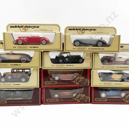 Seven Yellow Boxed Vintage Model Vehicles and Four Red Box Models