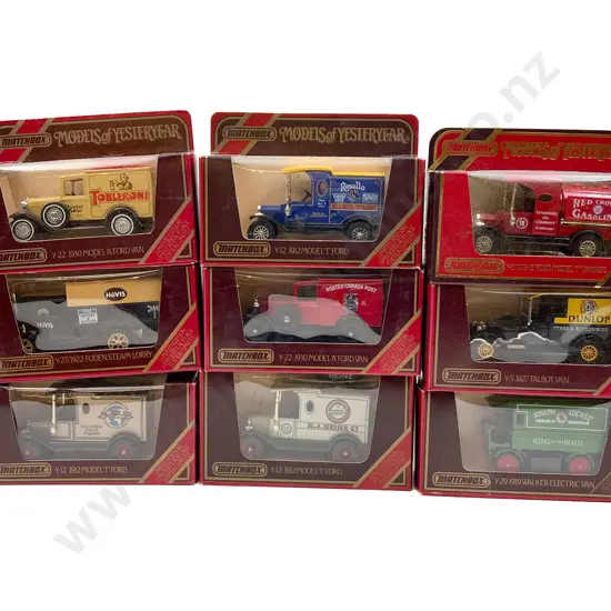 Nine Matchbox Models of Yesteryear Limited Editions