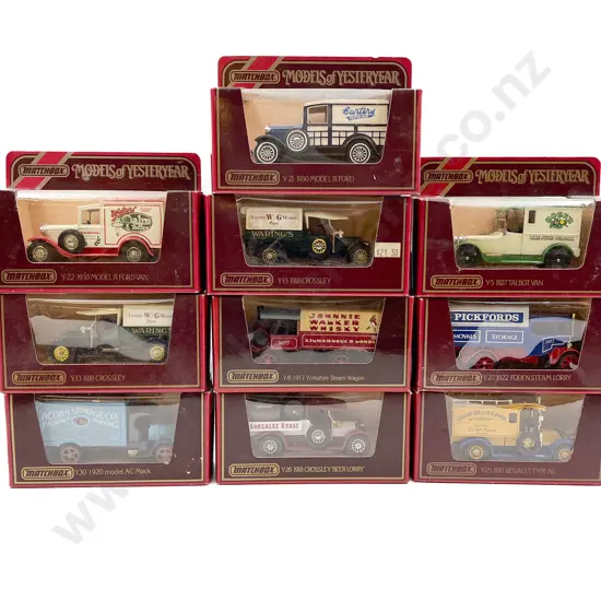 Ten Red Boxed Matchbox Models of Yesteryear