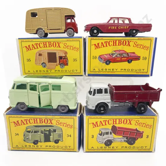 Four Boxed Matchbox Early Issue 1-75 Models